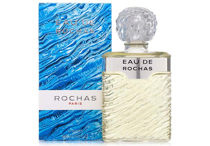caja frasco perfume eau de rochas